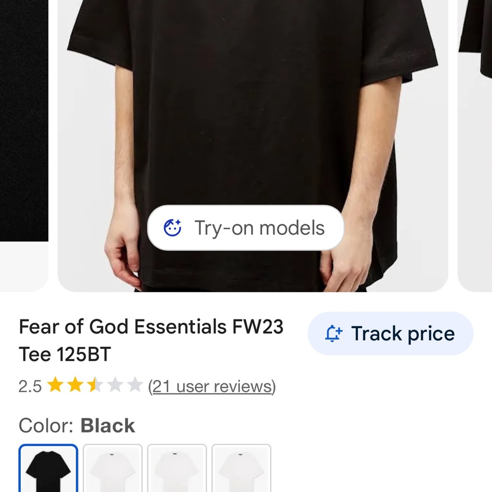 Fear of God Essentials Black Short Sleeve Tee